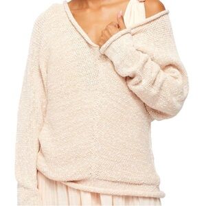 Free People Bright Lights Oatmeal Knit Sweater